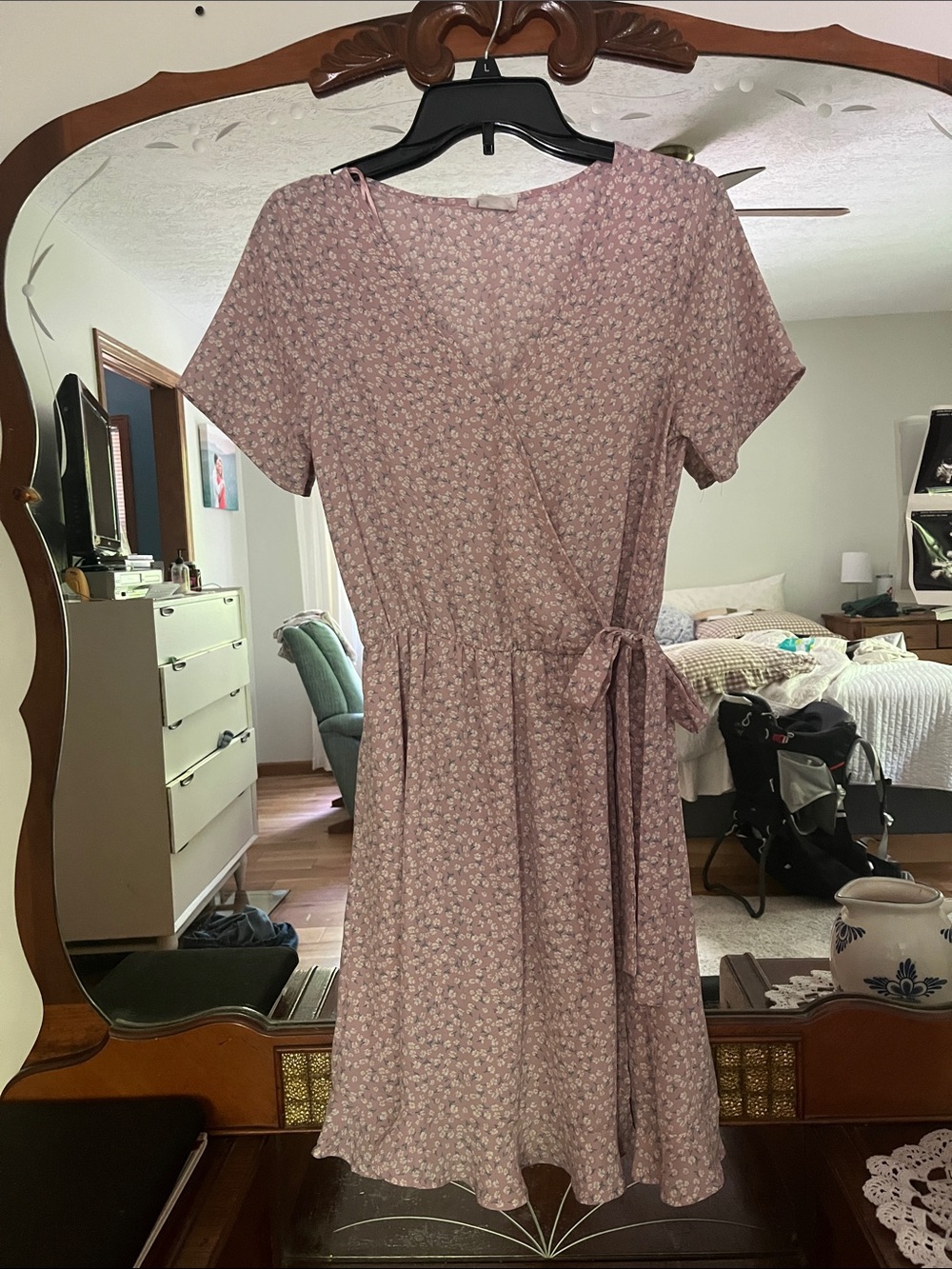 Sienna Sky Pink Floral Wrap Midi Dress